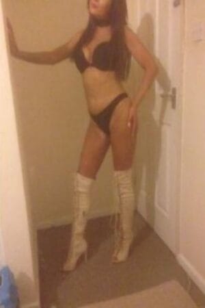 Birmingham escort in knee high white boots
