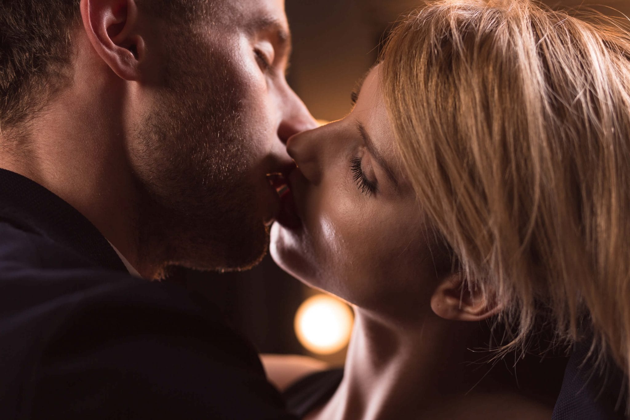 couple sharing a kiss