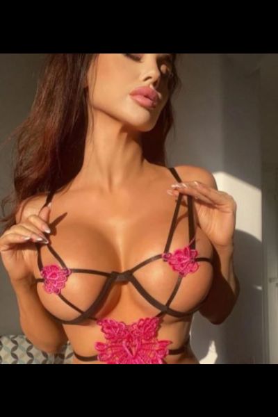 beautiful brunette Bristol escort in revealing lingerie