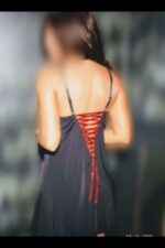 Brunette Peterborough escort in black and red nightie