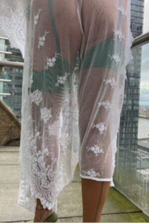 leggy Chester companion in sheet night gown