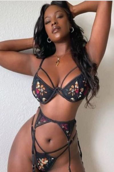 chocolate Brighton Escort in sexy lingerie