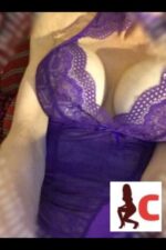 perky tits Swansea escort in purple lingerie