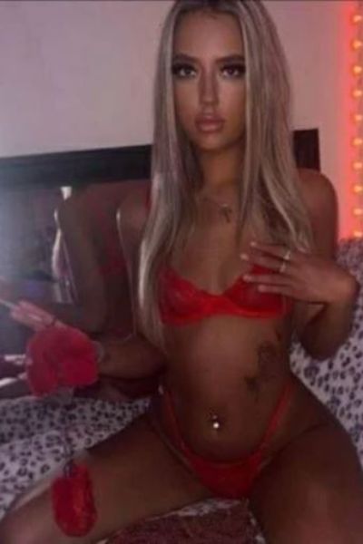 Young Blonde Holbeck Escort in red lingerie