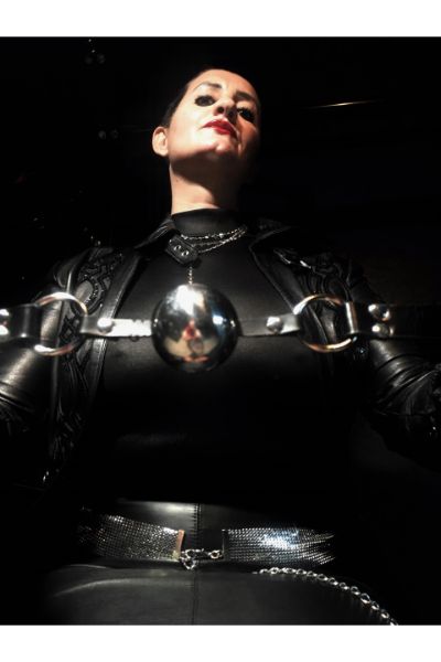 Lady Amber in leather