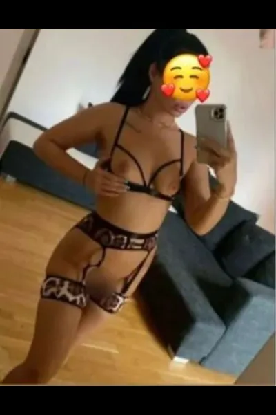 Vanessa Brunette Escort showing her breasts