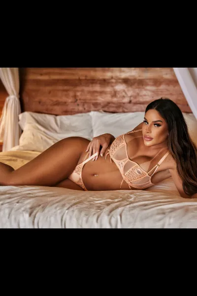 TS Megan XXL in peach underwear