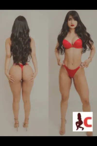 Babi Latina in red lingerie