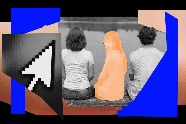 AI Porn - Woman and man sat on a banking