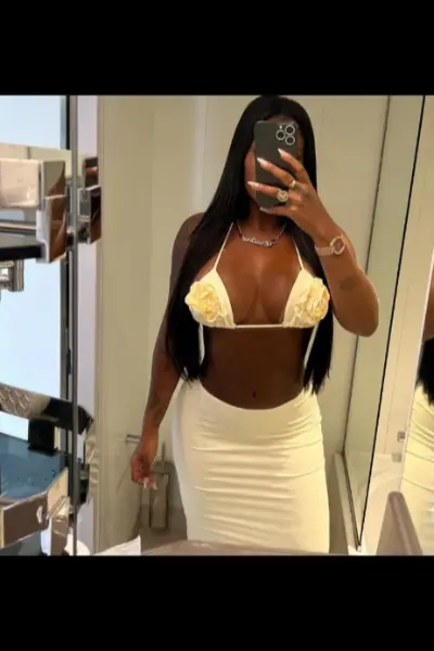 Busty Holyrood Park Escort in a white bikini