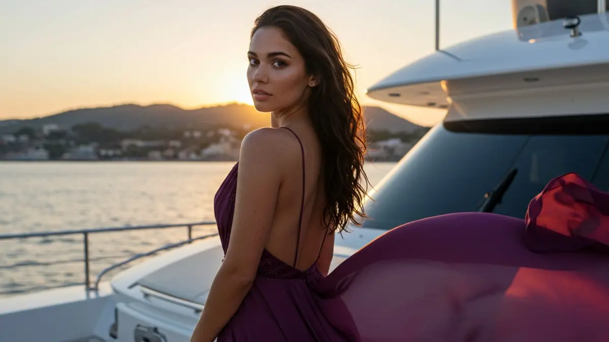 Sexy escort on a yacht