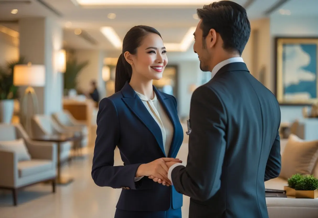 Escort meeting her client