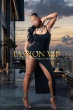 African Teen Escort in a black dress