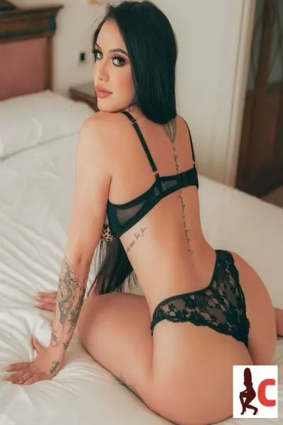 Santry Escort in black lingerie