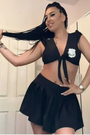 Escort in a police outfit