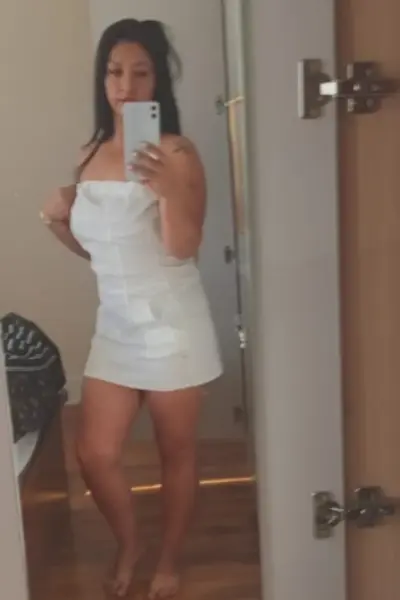 Leicester Escort in a white dress
