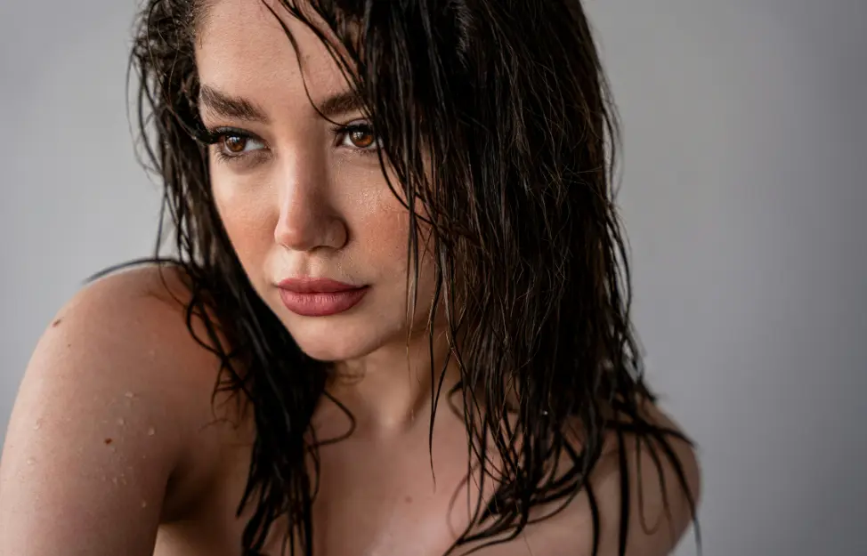 Sexy brunette Bradford escort in the shower